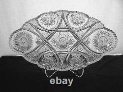 American Brilliant Cut Glass looping design large ice cream tray very showy