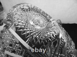 American Brilliant Cut Glass looping design large ice cream tray very showy