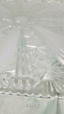 Antique American Brilliant Cut Glass Ice Cream Tray ABP Large Rectangle 14