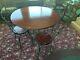 Antique Ice Cream Parlor Set Table & 4 Chairs Mahogany Large 41 Top