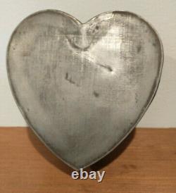 Antique Large Heart Shape Ice Cream Sorbet Mold Mould Culinary Hotel Ware Aafa