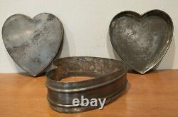 Antique Large Heart Shape Ice Cream Sorbet Mold Mould Culinary Hotel Ware Aafa