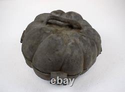 Antique Pewter Ice Cream Mold Large Pumpkin Banquet Size