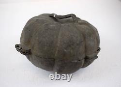 Antique Pewter Ice Cream Mold Large Pumpkin Banquet Size