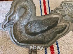 Antique Swan Ice Cream Mold No. 26 Germany Large 9 Double Handled Detailed