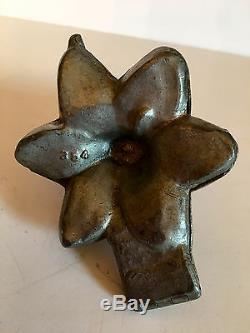 Antique Vintage Pewter Large Lilly Flower Ice Cream Mold. Three Piece Mold