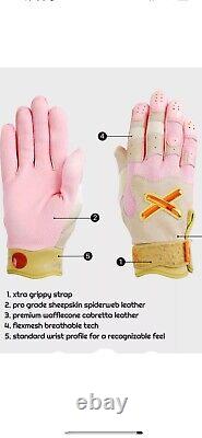 Aria Absolutely Ridiculous Batting Gloves Strawberry Ice Cream Size Large