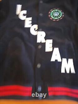 BBC Billionaire Boys Club Jacket Mens Size L Black White Red ICE CREAM Button