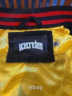 BBC Billionaire Boys Club Jacket Mens Size L Black White Red ICE CREAM Button