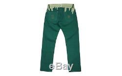 BBC/Ice Cream IC Embroidered Drip Denim Pants green mens L