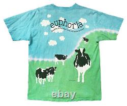 BEN & JERRY'S Euphoria T-Shirt Woody Jackson Tie Dye Vintage Anvil Cotton Sz L