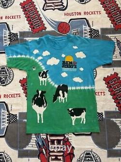 BEN & JERRY'S Shirt Adult L EUPHORIA 90s Ice Cream Yogurt Woody Jackson Tee Blue