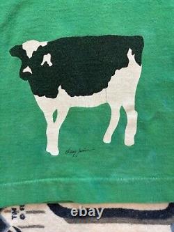 BEN & JERRY'S Shirt Adult L EUPHORIA 90s Ice Cream Yogurt Woody Jackson Tee Blue