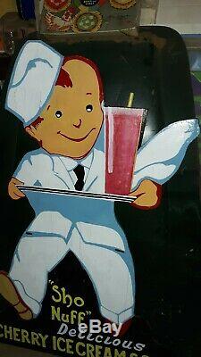 BILLY SHO NUFF CHERRY ICE CREAM SODA SIGN 39 x 25 inches large sign