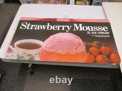 Baskin Robbins ice cream 1984 store display sign STRAWBERRY MOUSSE fruit #2X