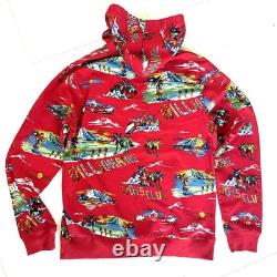Bbc Ice Cream All-Over Graphic Pullover Hoodie Red Size L