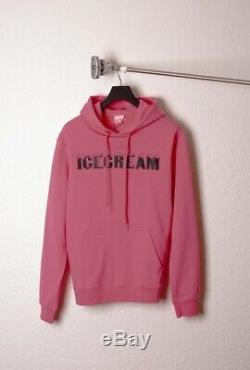 Bbc Ice Cream Text Logo Pullover Hood Sweatshirt Infinite Hot Pink Hoodie