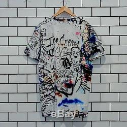 Bbc Icecream Men Cones Graffiti Art Allover Graphics Beach House Knit Tee M L XL