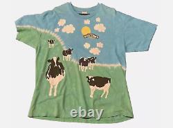 Ben And Jerry's T Shirt XL Vintage Liquid Blue Tie Dye Original Ice Cream Cows
