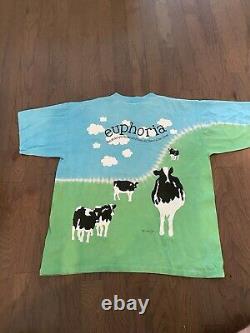 Ben And Jerry's T Shirt XL Vintage Liquid Blue Tie Dye Original Ice Cream Cows