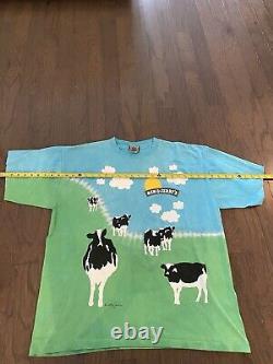 Ben And Jerry's T Shirt XL Vintage Liquid Blue Tie Dye Original Ice Cream Cows