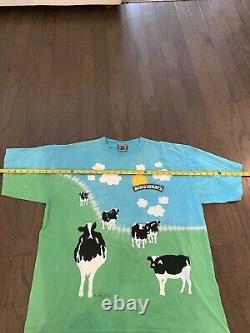 Ben And Jerry's T Shirt XL Vintage Liquid Blue Tie Dye Original Ice Cream Cows
