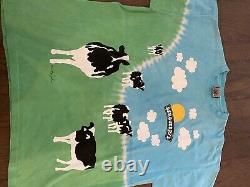 Ben And Jerry's T Shirt XL Vintage Liquid Blue Tie Dye Original Ice Cream Cows
