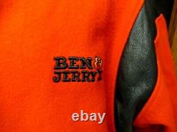 Ben & Jerry's Ice Cream 1980's 1990's varsity jacket Men's XL Leather Wool Mint