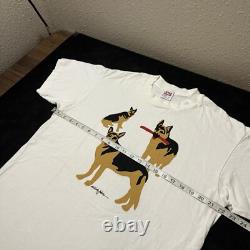 Ben and Jerry's Ice Cream German Sheppard Vintage Woody Jackson Art Shirt 90s
