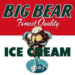 Big Bear Finest Quality Ice Cream NEW 40 Dia. Square Sign USA STEEL XXL Size