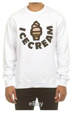 Billionaire Boys Club ICE CREAM Vanilla Crew Crewneck Sweater White 491-1307 NWT