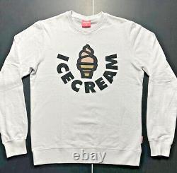 Billionaire Boys Club ICE CREAM Vanilla Crew Sweatshirt White 491-1307 NWT