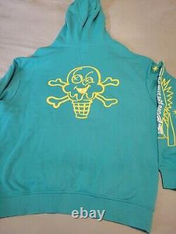 Billionaire Boys Club Ice Cream Cones Hoodie Teal Blue Yellow NWT 2XL