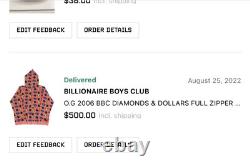 Billionaire Boys Club Size XL Diamond Dollars Hoodie Infrared 2006 Ice Cream NDS