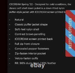 Billionaire Boys Club x Ice Cream Puffer Jacket Natural Spring 2022 Mens Size XL