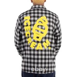 Billionaire Boys Ice-Cream Print Check Shirt, Size Large