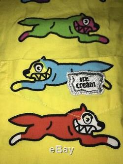 Billionaire boys club Bbc Button Up Shirt yellow red ice cream running dog green