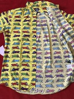 Billionaire boys club Bbc Button Up Shirt yellow red ice cream running dog green