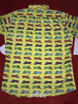 Billionaire boys club Bbc Button Up Shirt yellow red ice cream running dog green