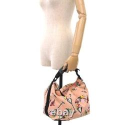 CHANEL Vintage Ice Cream Messenger Bag Shoulder Bag Logo Pink Canvas RankAB