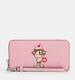 COACH Zip Around PINK Wallet Ice Cream Sundae Print Cherry Blossom NWT