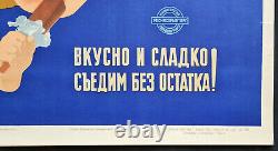 Children & Soviet Ice-cream Advertisting 1960 Ultra Rare Russian Ussr Poster