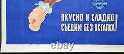 Children & Soviet Ice-cream Advertisting 1960 Ultra Rare Russian Ussr Poster