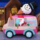 Christmas Inflatables Large 8ft Tall Santa Ice Cream Truck Inflatable Outdo