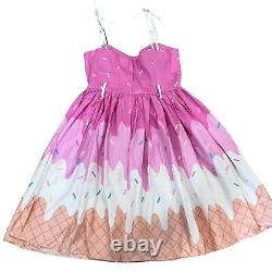 Collectif Jade Vintage Inspired Ice Cream Swing Dress Large/14 Pink White Summer