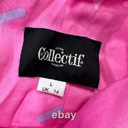 Collectif Jade Vintage Inspired Ice Cream Swing Dress Large/14 Pink White Summer