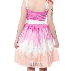 Collectif Jade Vintage Inspired Ice Cream Swing Dress Large/14 Pink White Summer