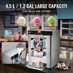 Commercial Ice Cream Machine 1400W 20/5.3 GPH Hard Serve Ice Cream Maker with LE