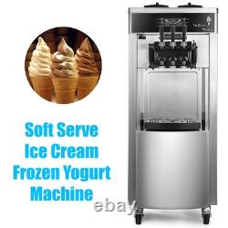 Commercial Stainless Soft Serve Ice Cream & Frozen Yogurt Maker Machine 3 Flavor