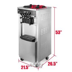 Commercial Stainless Soft Serve Ice Cream & Frozen Yogurt Maker Machine 3 Flavor